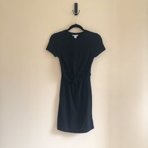 Black Knot-Front T-Shirt Dress